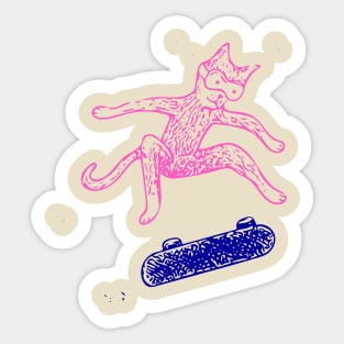 Kick Flip Cat Sticker